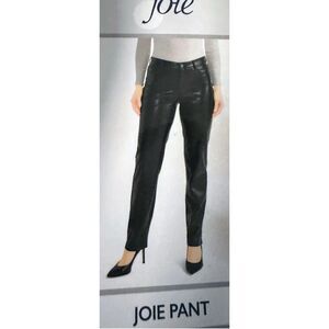Joie Limited Edition Women's Faux Leather Straight Leg Pants Black (Size 6)